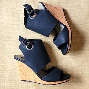 Michael Antonii Black Wedge Sandal